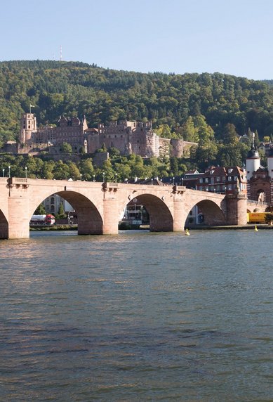 Blick auf die alte Brücke und das Heidelberger Schloss
